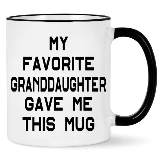 WENSSY My Favorite Granddaughter Gave Me This Mug Grandma Grandpa Mug Birthday Mothers Day Gifts for Grandma Grandpa Grandparents from Granddaughter 11 Ounce with Gift Box
