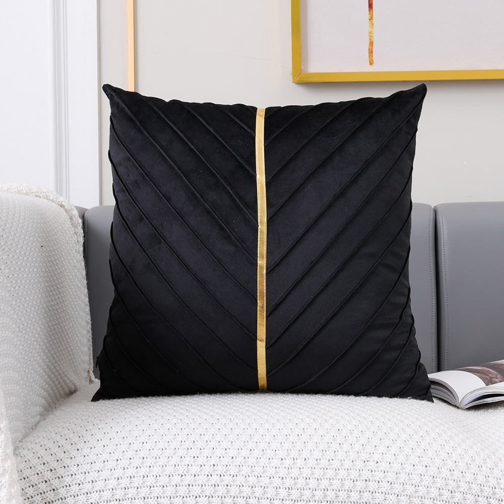 Decorative Gold Leather Throw Pillow Covers 18x18 (Set of 2)