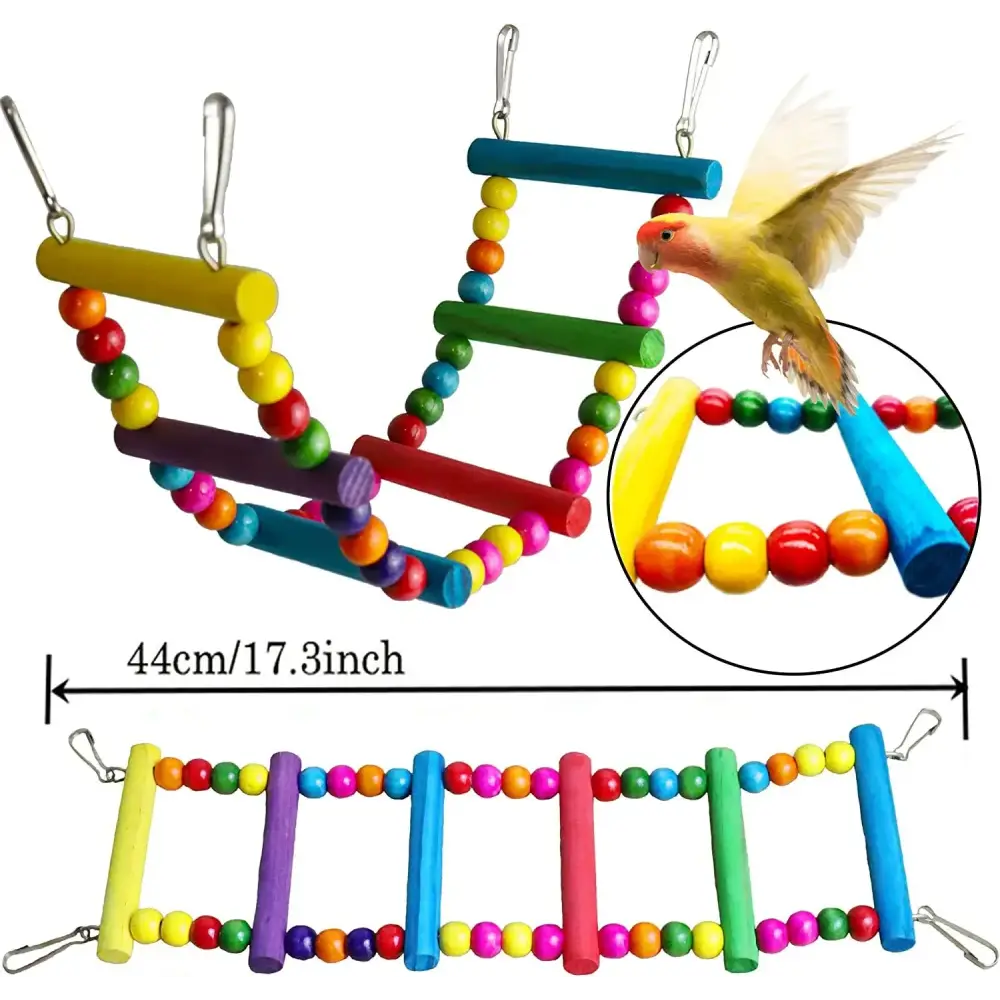 7PCs Parrot Toys Bird Cage Accessories