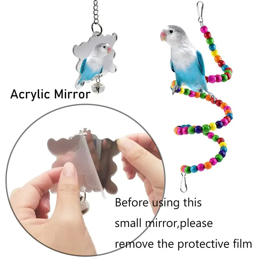 7PCs Parrot Toys Bird Cage Accessories