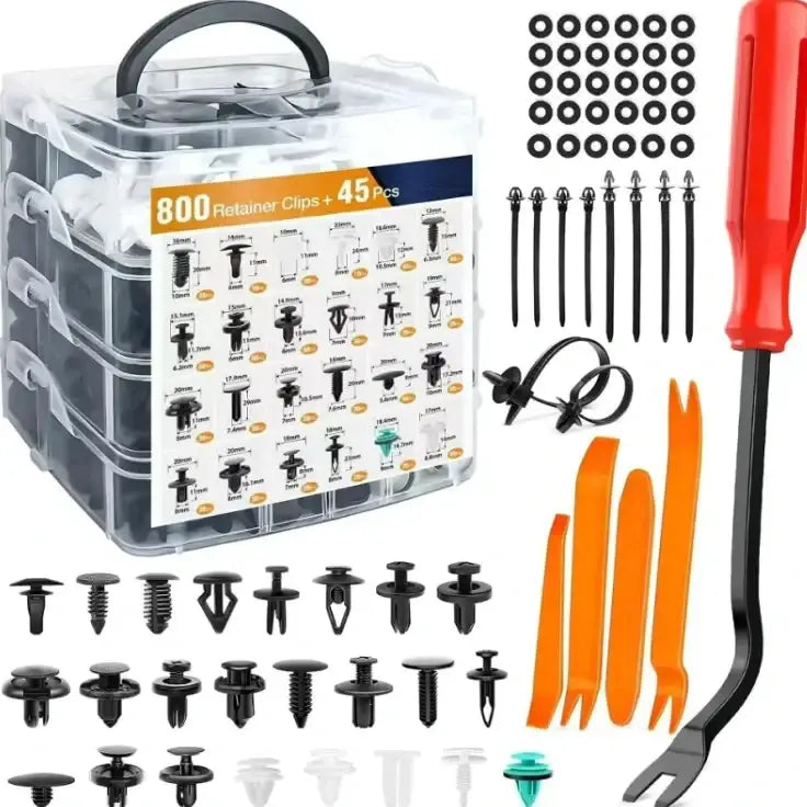 800PCS Car Bumper Repair Kit Boxed Universal Button