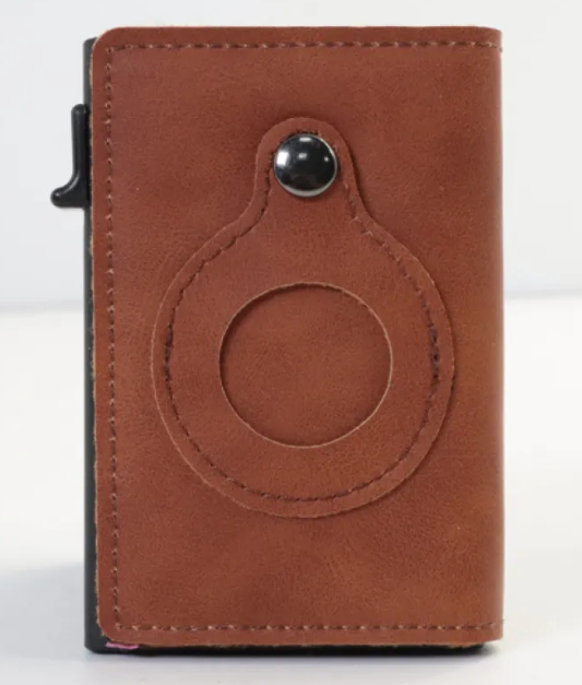 Slim RFID Wallet – Leather Anti-Theft Card Holder for AirTag