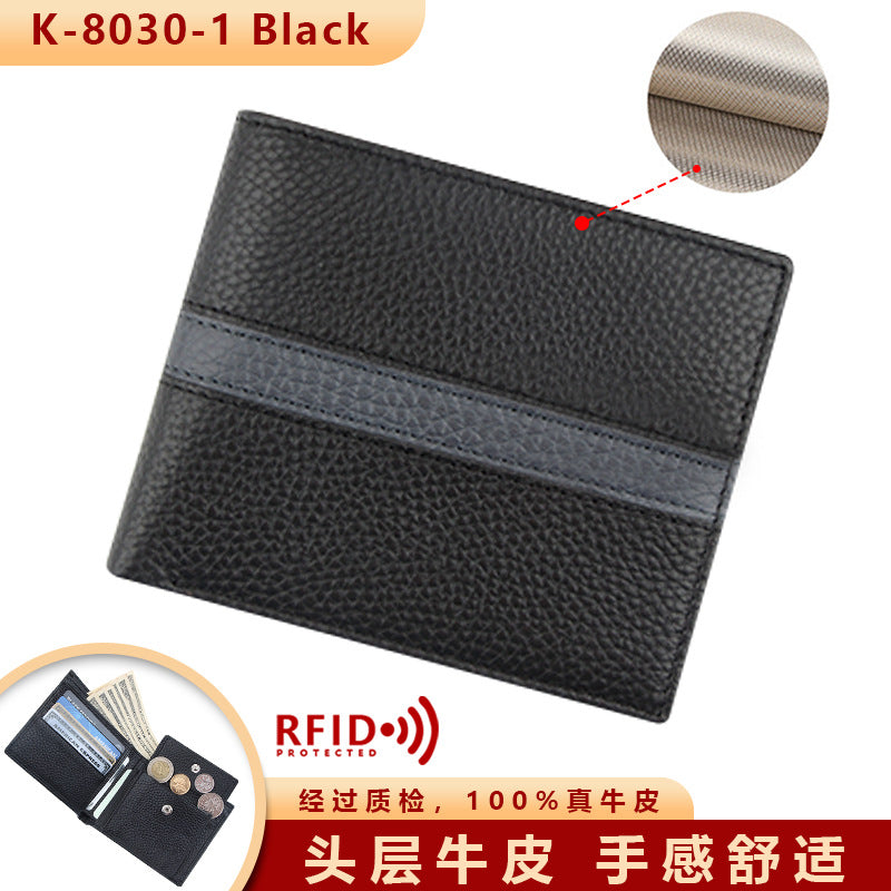 Men's RFID Wallet - Anti-Theft Coin Purse, Large Capacity