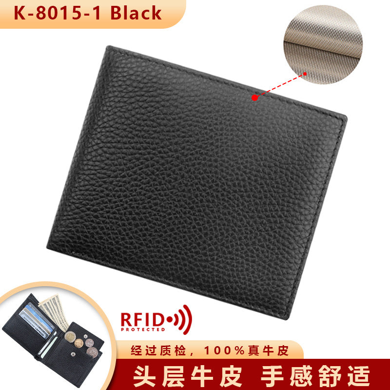 Men's RFID Wallet - Anti-Theft Coin Purse, Large Capacity