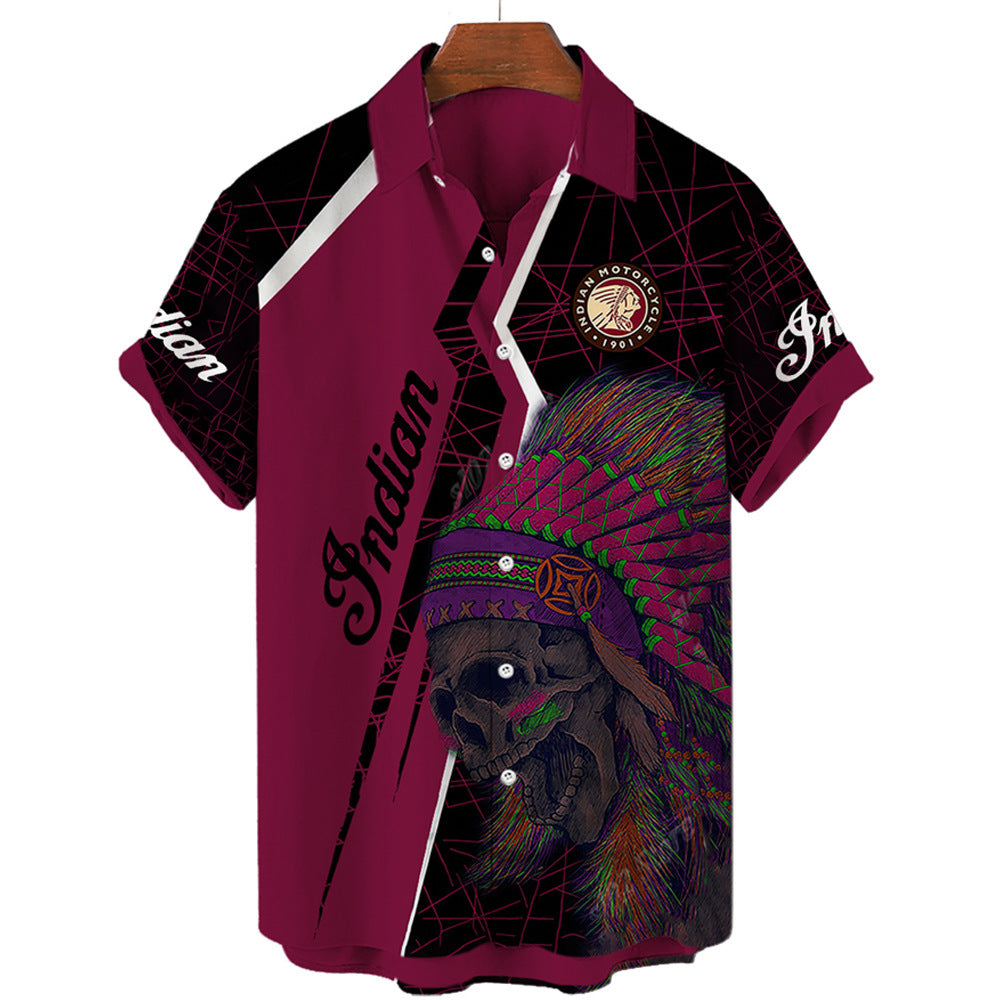 Men's Beach Short Sleeve Hawaiian Shirt - Summer Print