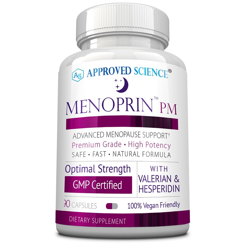 Approved Science Menoprin PM - Valerian Root Magnesium Melatonin - 90 Capsules - 1 Bottle - Vegan