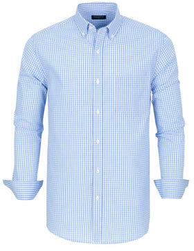 Mens Button Down Shirts Plaid Long Sleeve Dress Shirts Regular-Fit Casual Shirt(PK4273XL)