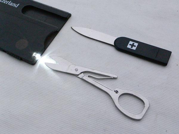 Multi-Functional Camping Card with LED Light and Knife