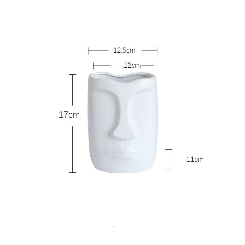 Nordic Ceramic Face Vase for Home Decor and Styling