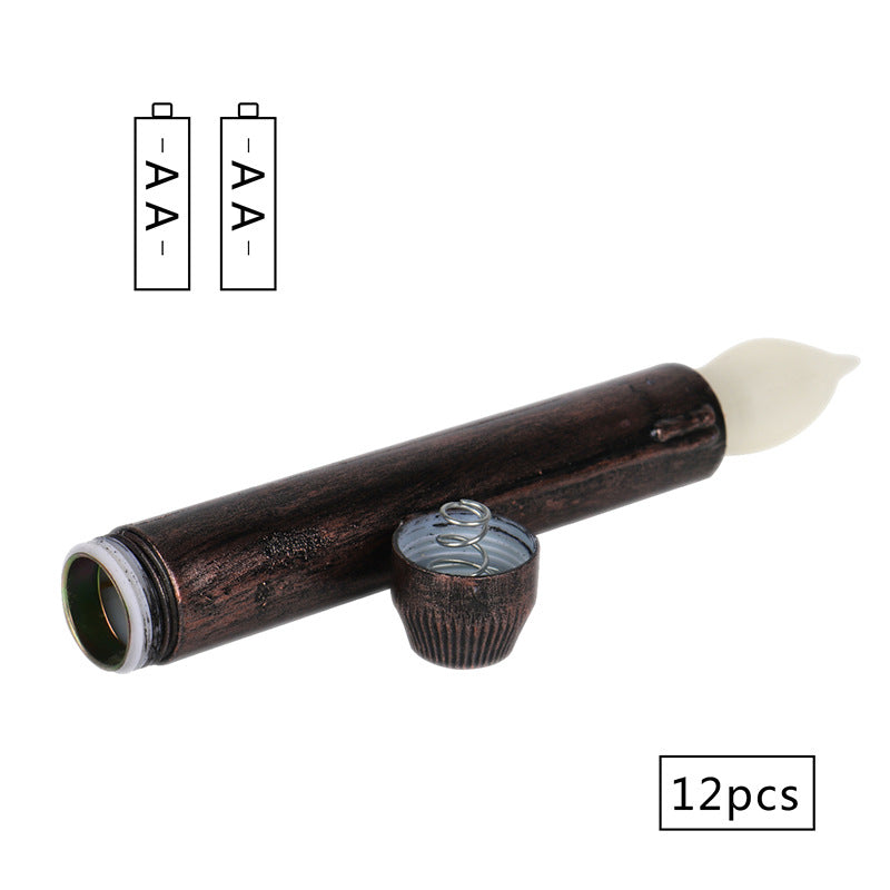 Black Long Candle with Shell for Home Decor
