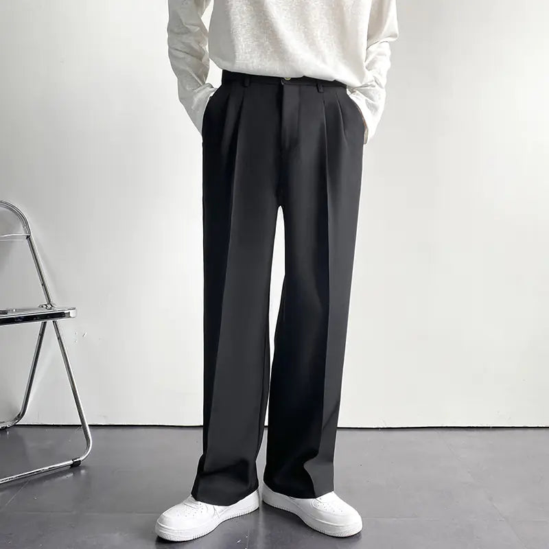 Men's Wide-Leg Loose Straight-Leg Trousers for Spring/Summer