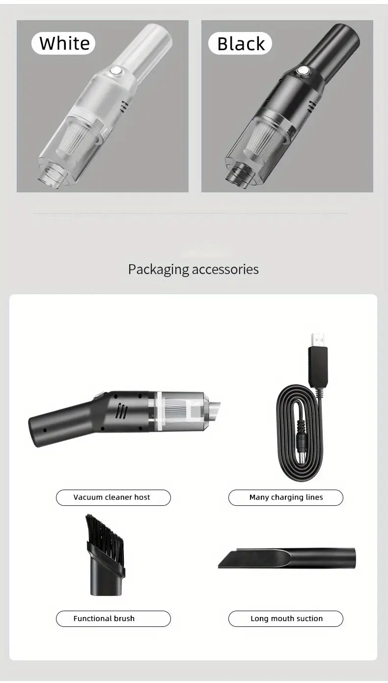 Wireless Car Vacuum Cleaner with Powerful Suction - Joomcy