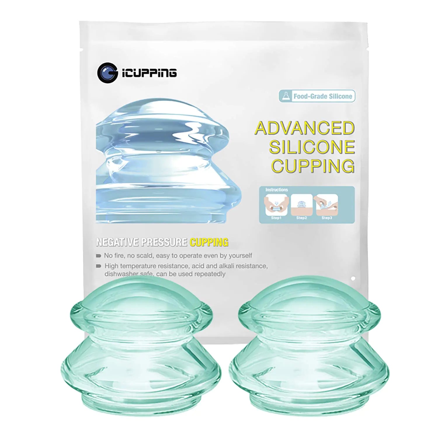 Cupping Therapy Sets (S Size 2 Cups) Silicone Massage Cups Vacuum Suction Cups for Body Massage
