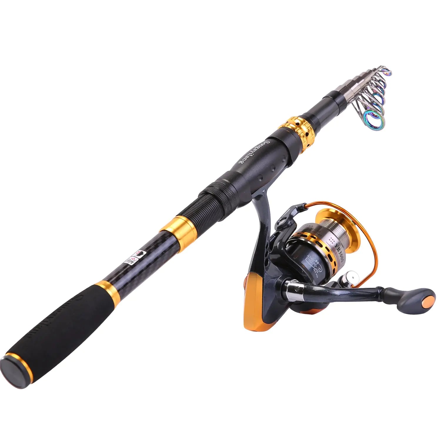 Sougayilang Fishing Rod Reel Combos Carbon Fiber Telescopic Fishing Pole with Spinning Reel for Travel Saltwater Freshwater Fishing-2.7M