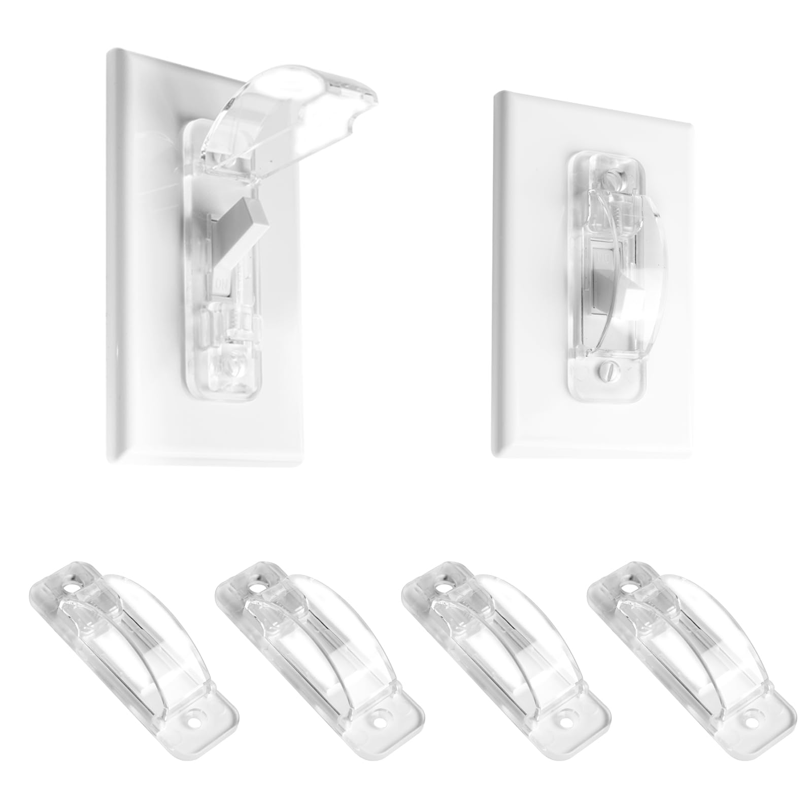 (Clear 4 Pack) Wall Switch Guard Child Proof Light Switch Plate Covers Protects Your Lights from being Accidentally Turned On or Off by Children and Adults