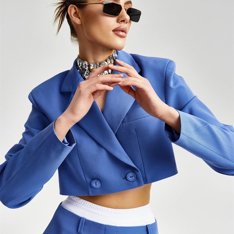 Long Sleeve Suit Top - Half Style Design