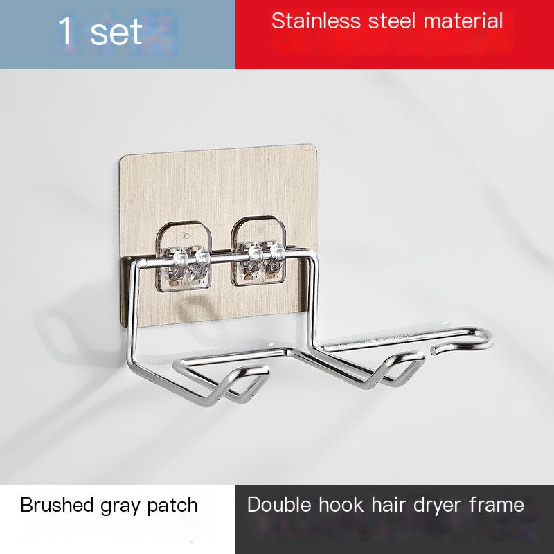 Stainless Steel Wall Mounted Hair Dryer Storage Rack