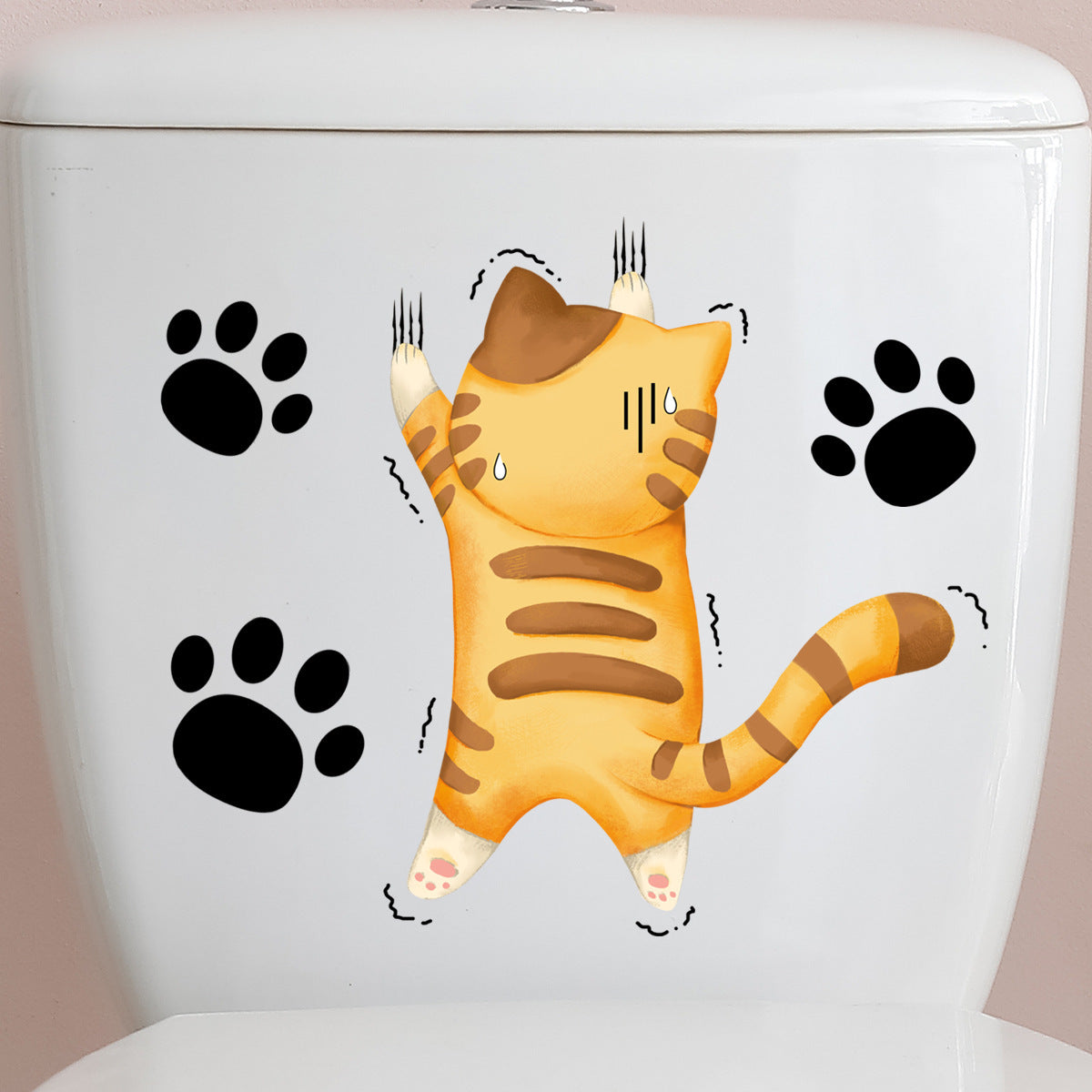 Creative Cartoon Cat Toilet Wall Sticker Decoration