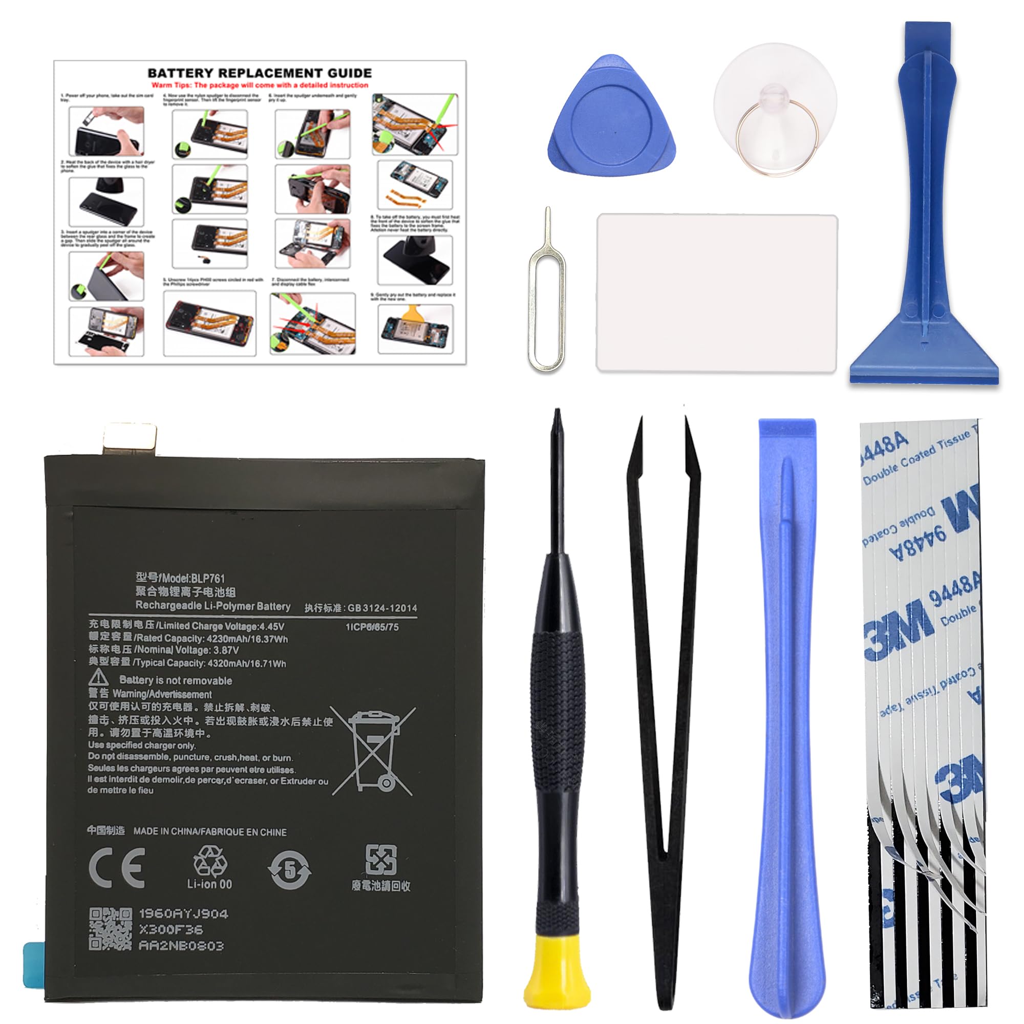 GREEN FUSION for OnePlus 8 Battery Replacement New 0 Cycle Battery BLP761 Compatible with OnePlus 8 (Not for OnePlus 8T) with Tools & Instruction