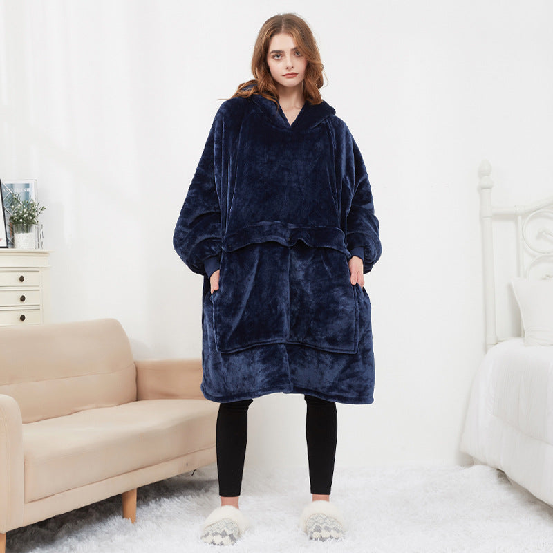 USB Heated Hoodie Blanket - Plush Double Layer Sweatshirt