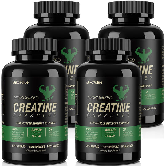 BIKAYALUE Micronized Creatine Monohydrate Capsules Creatine Capsules Supplement for Muscle Strength Performance Energy Recovery Gluten Free Creatine for Women and Men 400Capsules (80 Servings)