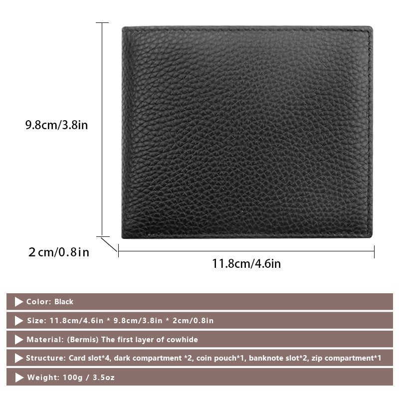 Men's RFID Wallet - Anti-Theft Coin Purse, Large Capacity