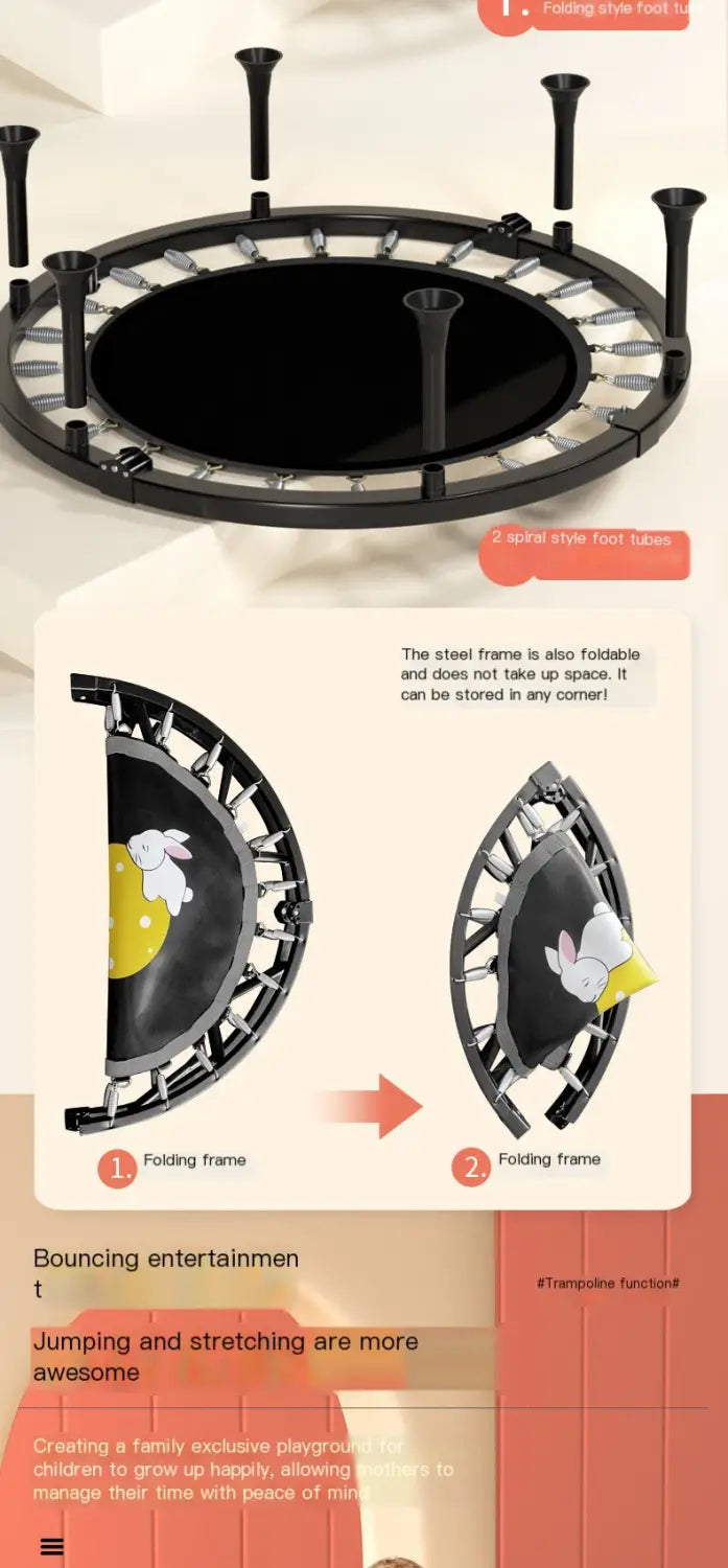 Indoor Trampoline for Kids with Safety Net and Adults