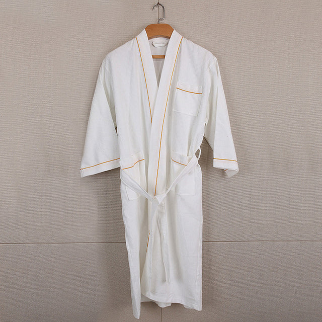 Pure Cotton Waffle Hotel White Bathrobe for Spa (Unisex)