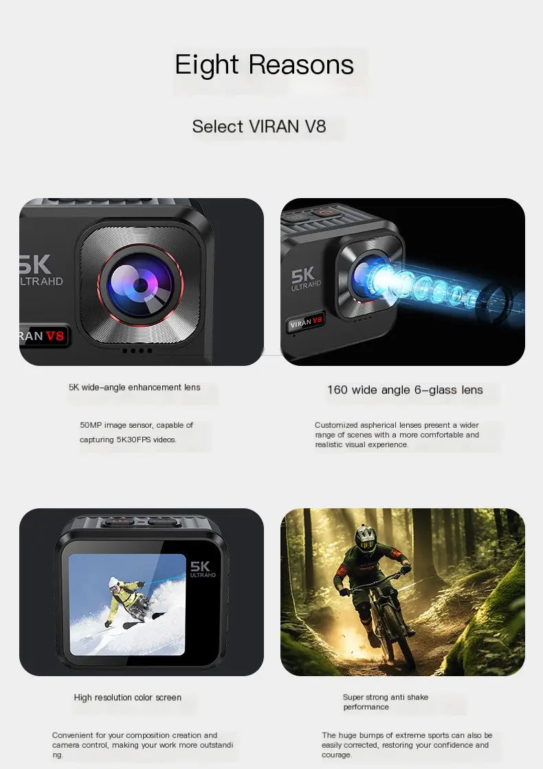 VIRAN 5K Ultra HD Sports Camera in action