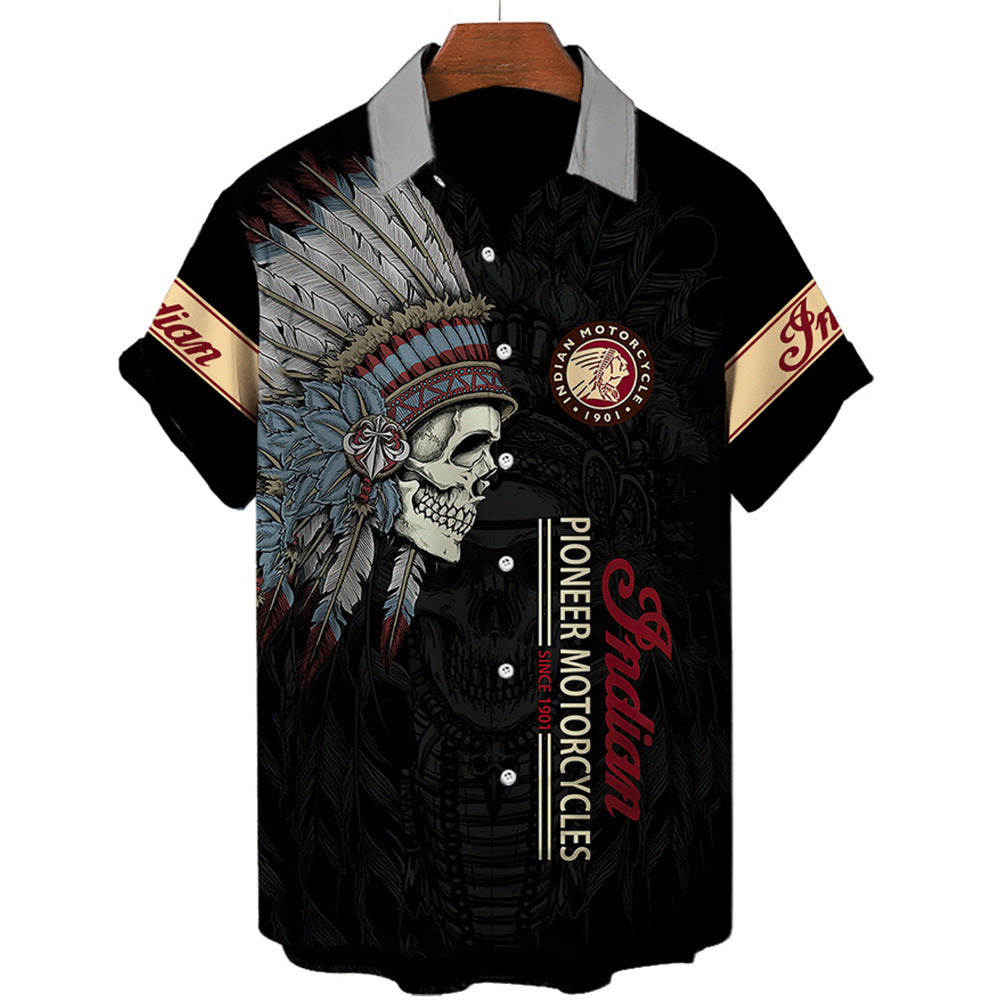 Men's Beach Short Sleeve Hawaiian Shirt - Summer Print