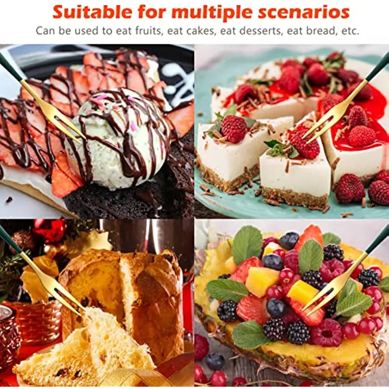 Colorful Stainless Steel Fruit and Dessert Forks (Set of 5) - Joomcy