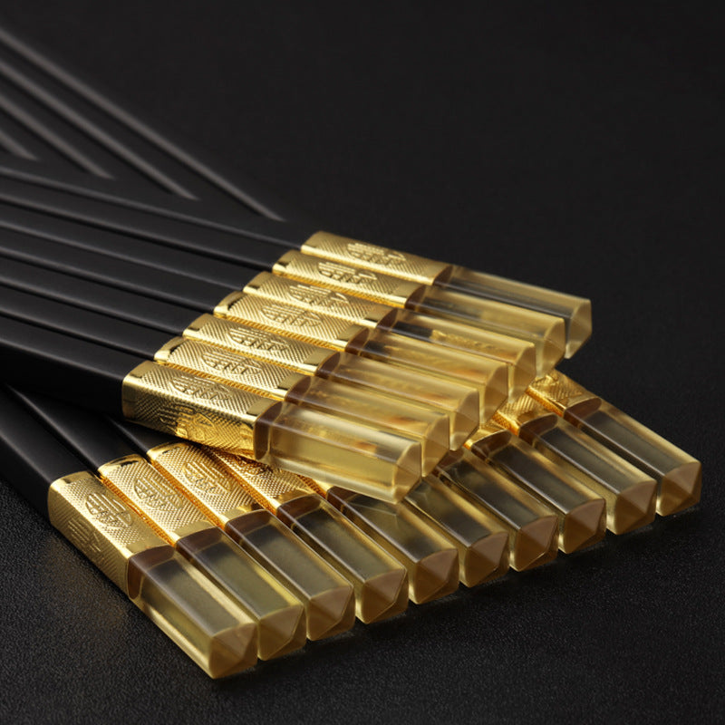Amber Gold High-Temperature Resistant Alloy Chopsticks