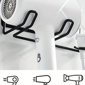 Wall Mounted Hair Dryer Storage Rack, Stainless Steel
