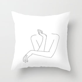 Black and White Geometric Pillowcase Design