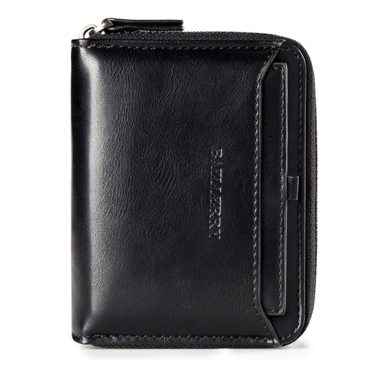 Retro Men's Zipper Wallet - PU Leather Coin Purse