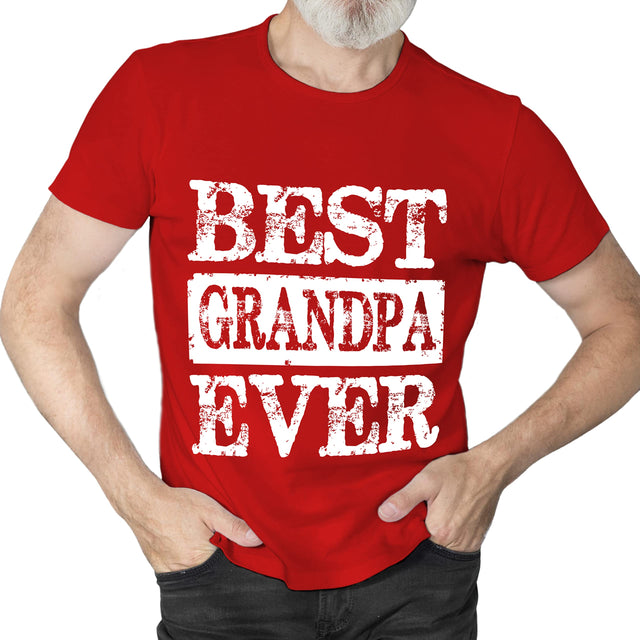 fresh tees Best Grandpa Ever T-Shirt | Fathers Day Shirt Gifts | Funny Gifts for Husband Dad Grandpa (4X-Large Red)