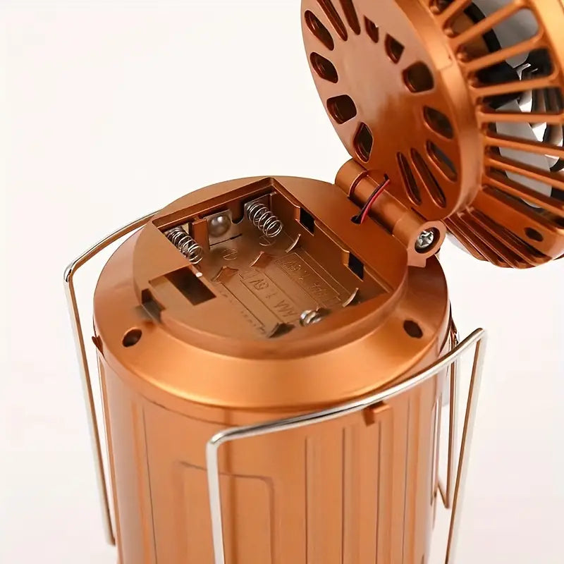 Portable Hand Crank Solar Lantern with Fan & USB Charger