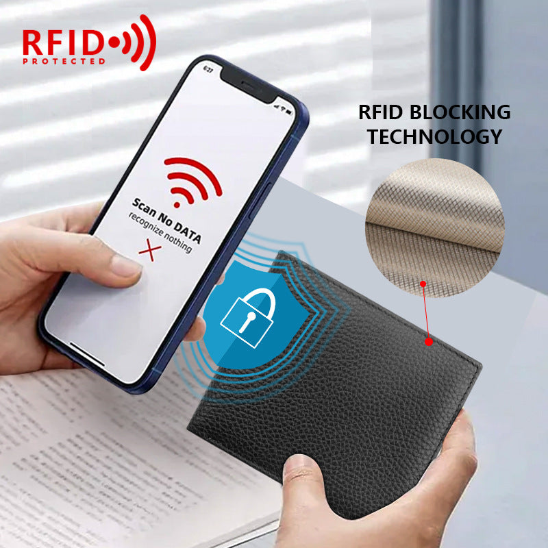 Men's RFID Wallet - Anti-Theft Coin Purse, Large Capacity