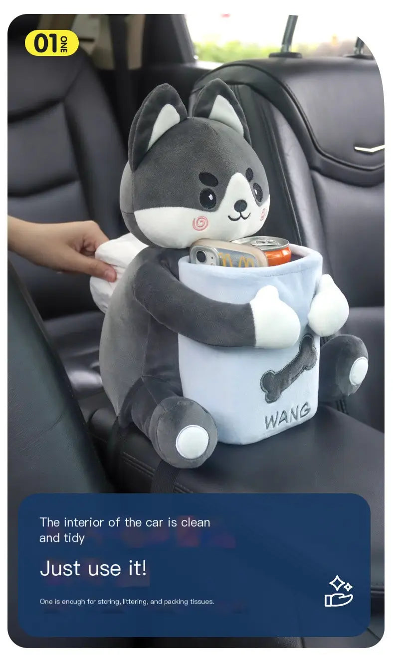Creative Car Tissue Box and Trash Bin for Women