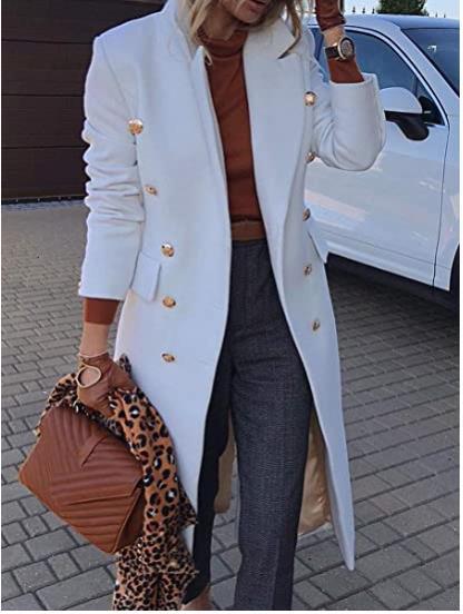 Mid-Length Woolen Coat for Women