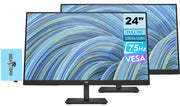 HP V24v G5 FreeSync Monitor 65P62AA#ABA Bundle with Docztorm Dock 24" FHD VA (1920x1080) 75Hz Display 1 HDMI 1.4 VESA Mount (100x100mm) Ideal for Home & Business Black (2024 Latest Model) (2Pack)