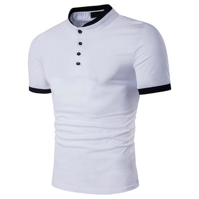 Men’s Slim Fit Solid Color Short Sleeve Polo Shirt