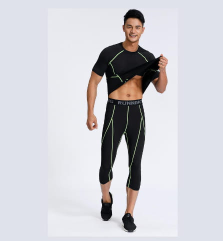 Men’s Quick-Drying Breathable Cropped Tights in Milk Silk