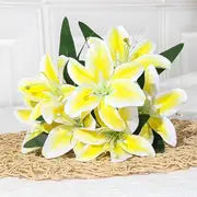 Lifelike Artificial Lily Flower Bouquet for Decoration