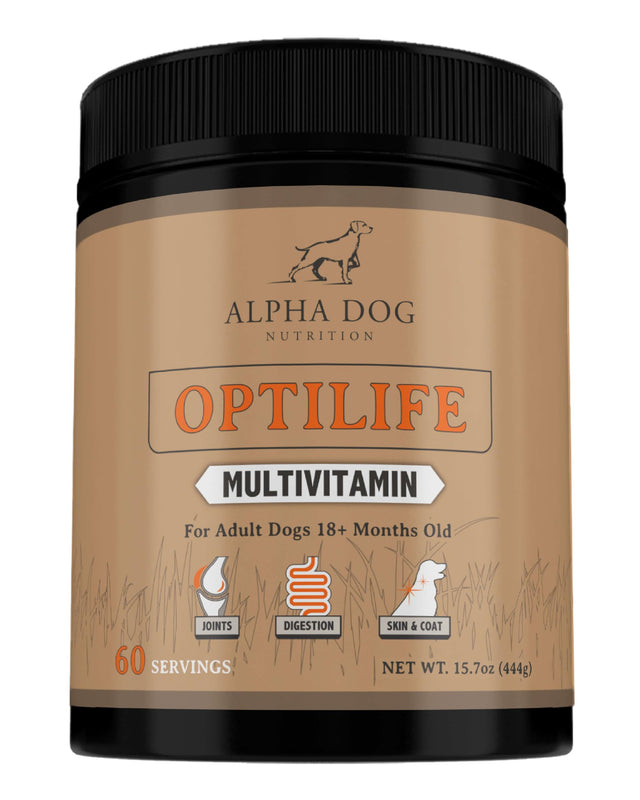 OptiLife Dog Multivitamin Powder - Adult Dog Multivitamin with Probiotics Allergy Support Joint Support Skin & Coat Support - Dog Vitamins and Supplements - Multivitamin for Dogs (60 Servings)