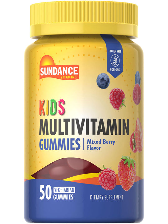 Sundance Kids Multivitamin Gummies | 50 Count | Mixed Berry Flavor | Vegetarian Non-GMO and Gluten Free Supplement
