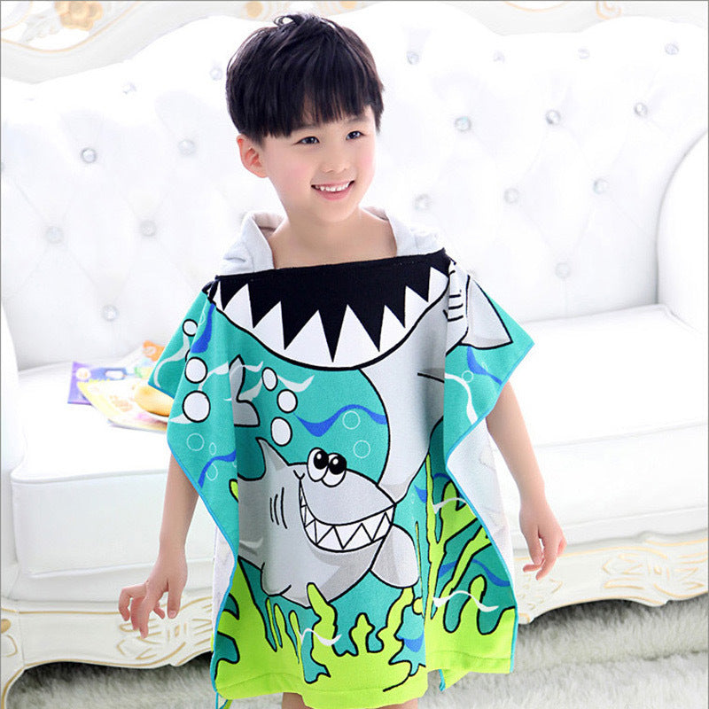 Children's Hooded Bathrobe with Soft, Absorbent Towel