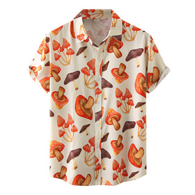 Men's Slim-fit Hawaiian Floral Short-sleeved Shirt