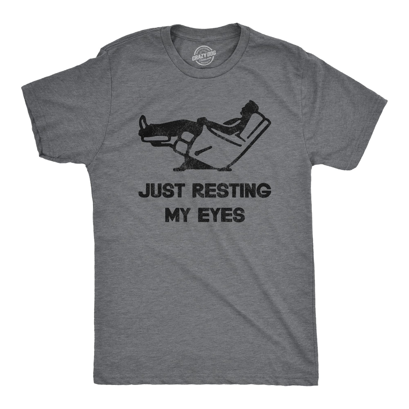 Mens Just Resting My Eyes T Shirt Funny Sarcastic Top for Dad Joke Mens Funny T Shirts Dad Joke T Shirt for Men Funny Sarcastic T Shirt Novelty Dark Grey XL