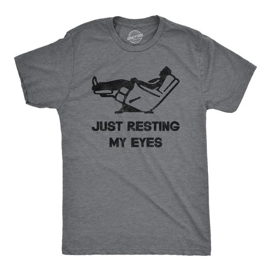 Mens Just Resting My Eyes T Shirt Funny Sarcastic Top for Dad Joke Mens Funny T Shirts Dad Joke T Shirt for Men Funny Sarcastic T Shirt Novelty Dark Grey XL